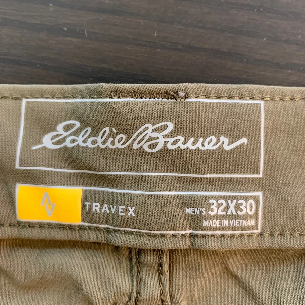 Eddie Bauer‎ Travex Mens 32x30 Hiking Pants Olive Green Nylon Stretch 13907903